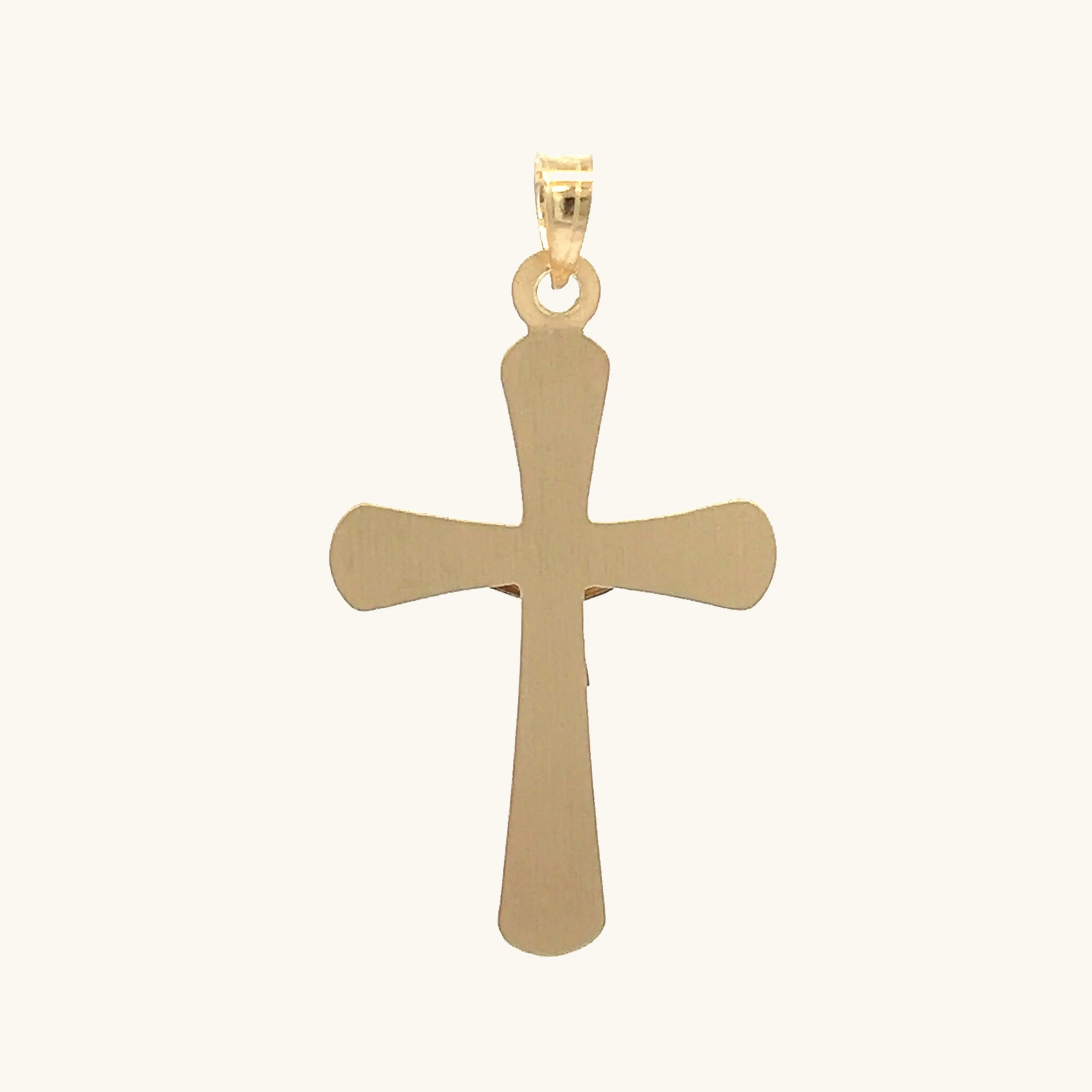14K GOLD CIRCLE EDGE INRI CRUCIFIX PENDANT