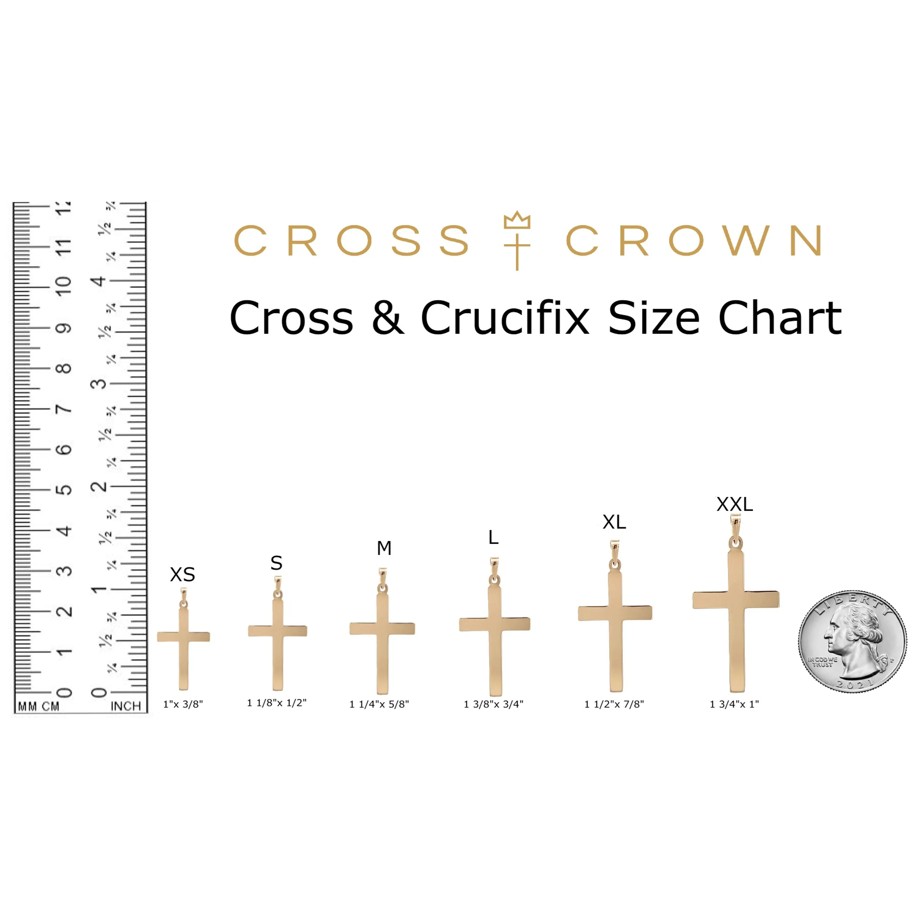 14K GOLD CIRCLE EDGE INRI CRUCIFIX PENDANT