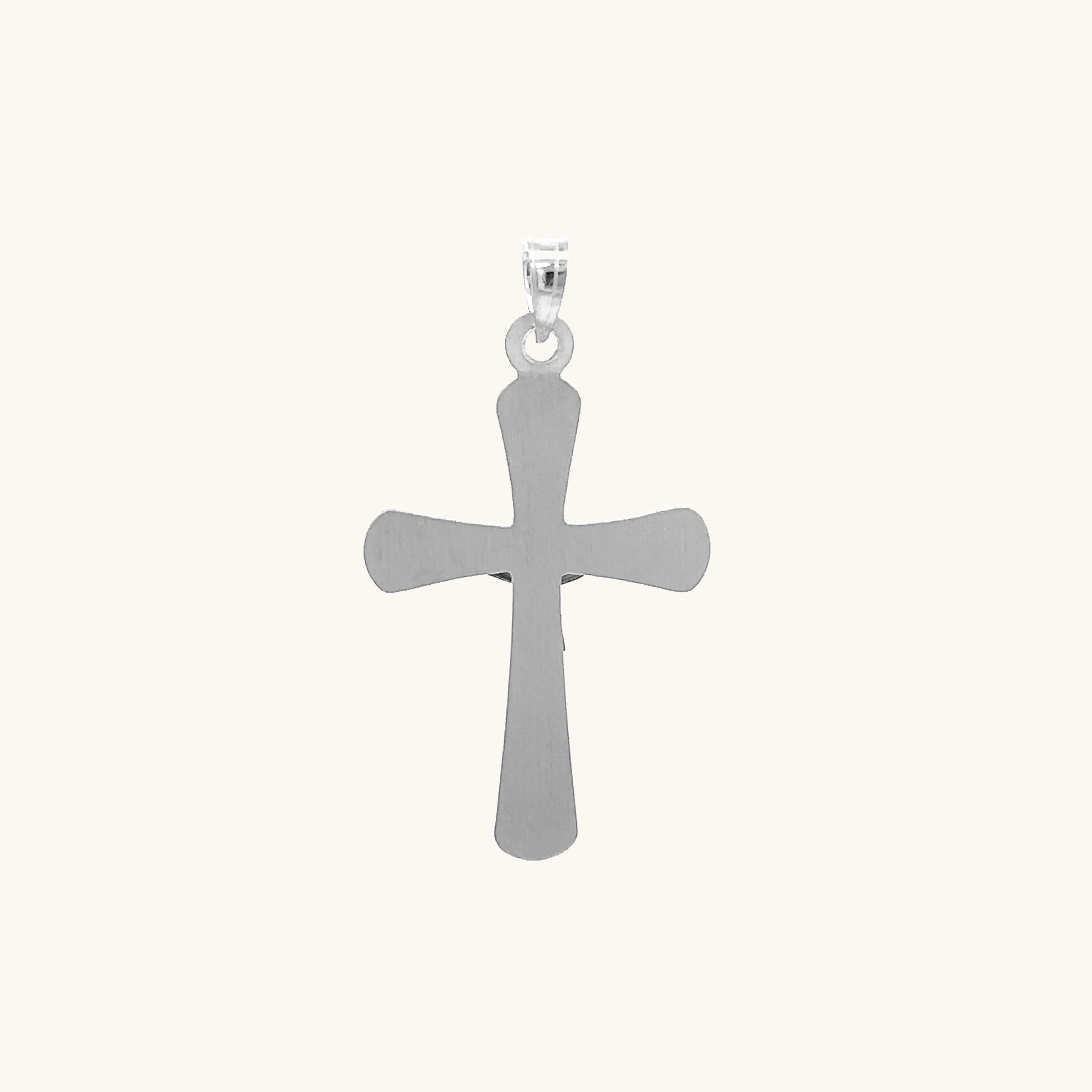 14K GOLD CIRCLE EDGE INRI CRUCIFIX PENDANT