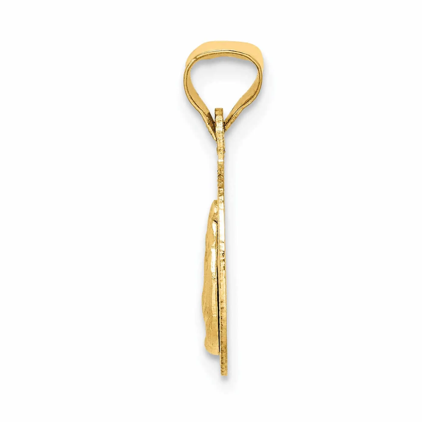14k Tri Color Gold Baptism Circle Medal Pendant. Engraving fee $22.00.