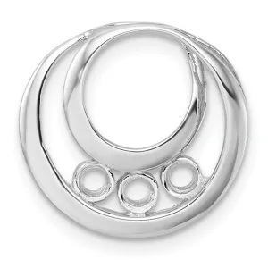 14k White Gold Diamond Circles Omega Pendant Mount