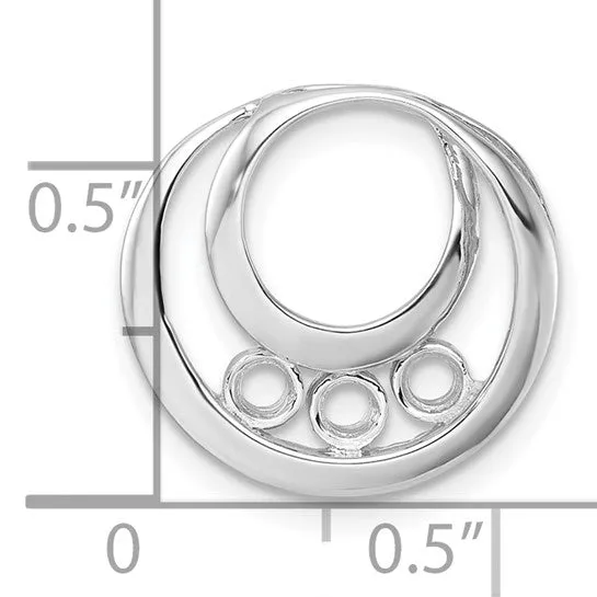 14k White Gold Diamond Circles Omega Pendant Mount