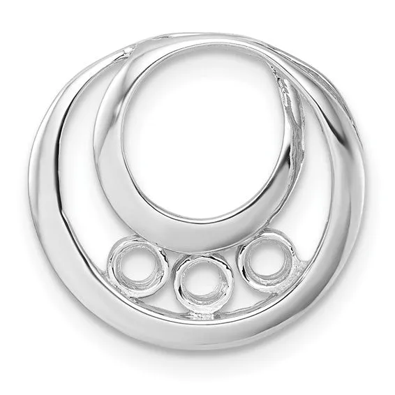 14k White Gold Diamond Circles Omega Pendant Mount