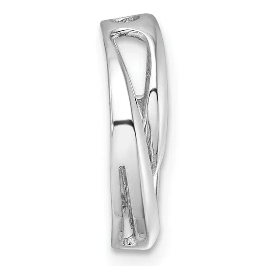 14k White Gold Diamond Circles Omega Pendant Mount