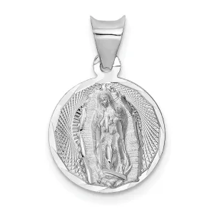14k White Gold Our Lady of Guadalupe Pendant