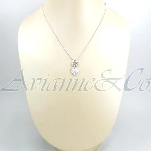 14K White Solid Gold Womens Diamond Heart Pendant 0.26 Ctw