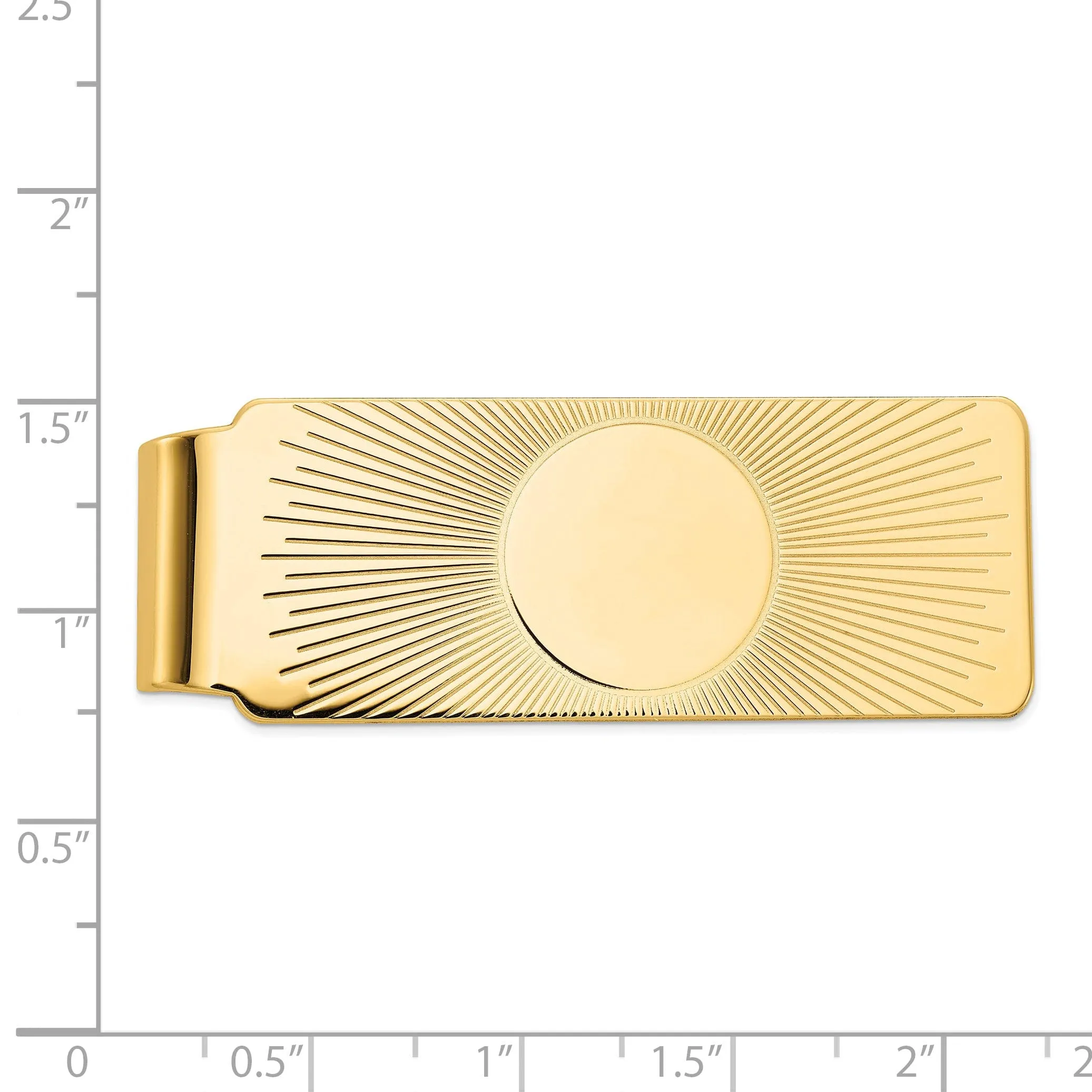 14k Yellow Gold Circle Line Design Money Clip