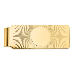 14k Yellow Gold Circle Line Design Money Clip