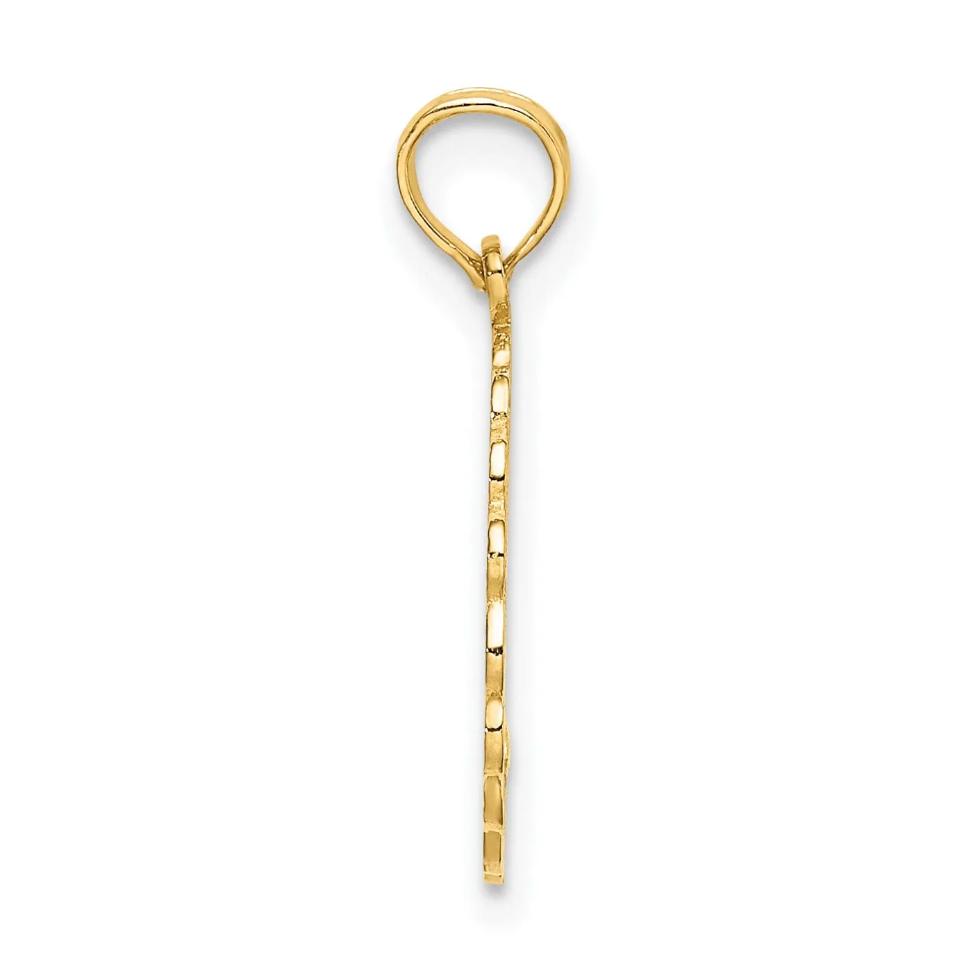 14K Yellow Gold Polished Finish Script NANA OF THE YEAR Circle Shape Charm Pendant