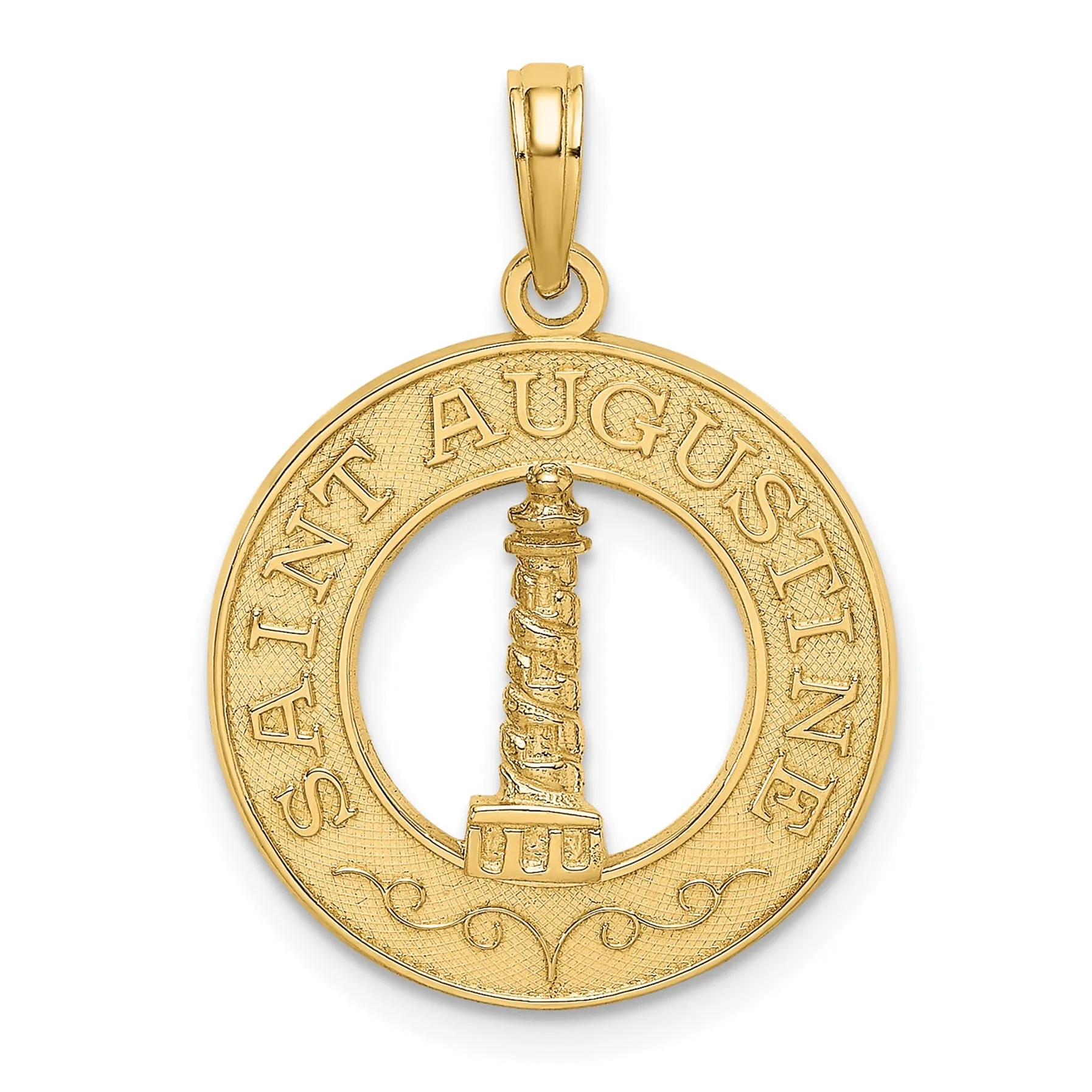 14K Yellow Gold SAINT AUGUSTINE FLORIDA Light House Design Pendant
