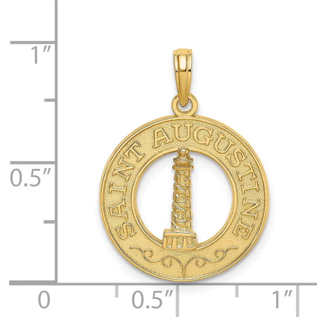 14K Yellow Gold SAINT AUGUSTINE FLORIDA Light House Design Pendant