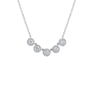 14KT GOLD FIVE MARTINI SET DIAMOND NECKLACE