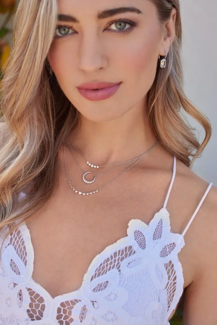 14KT GOLD FIVE MARTINI SET DIAMOND NECKLACE