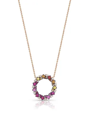 14kt Rose Gold "Rainbow" Circle Necklace