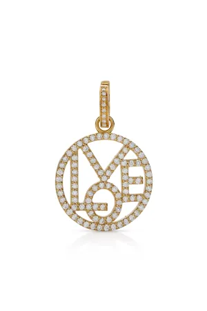 18KY Diamond Love Circle Charm
