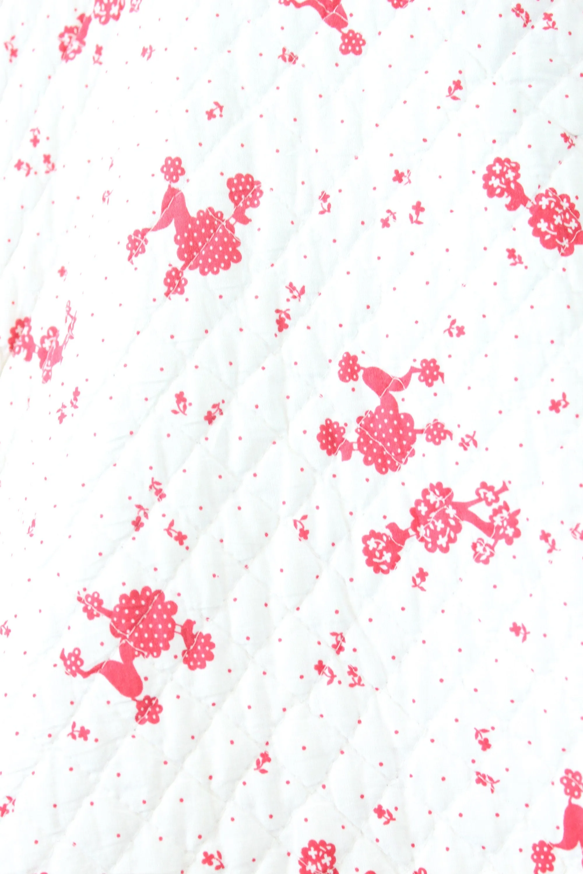 1950s POODLES novelty print  QUILTED circle skirt xs | new fall