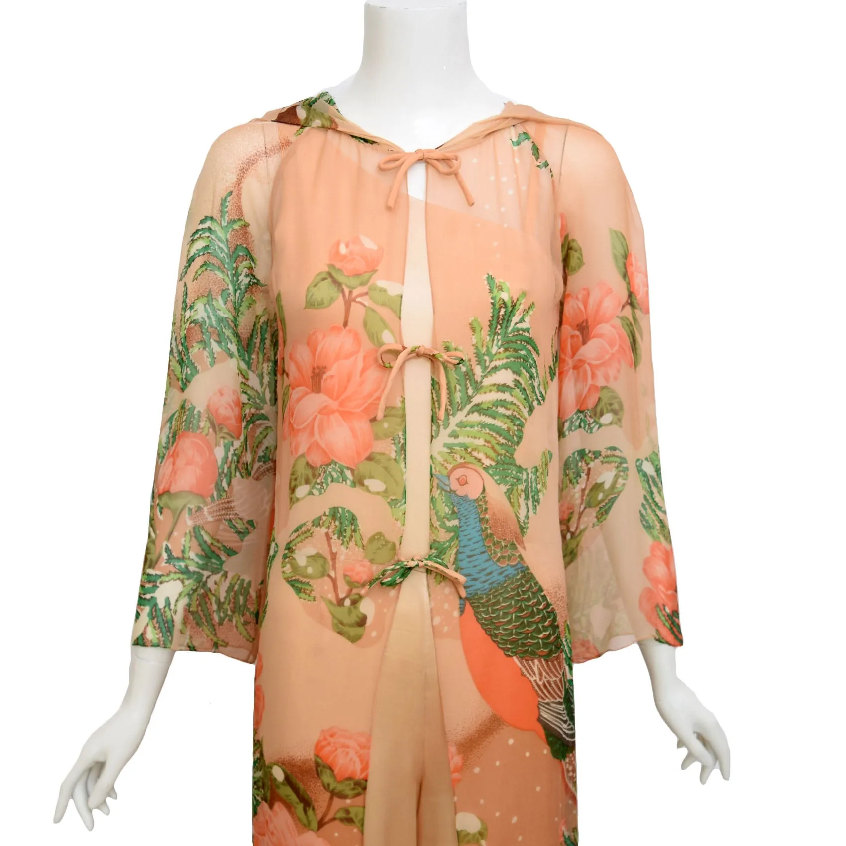 1970s Hanae Mori Couture Silk Jumpsuit & Duster Set