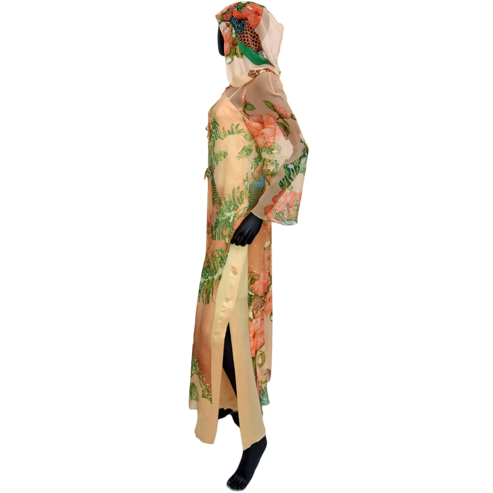 1970s Hanae Mori Couture Silk Jumpsuit & Duster Set