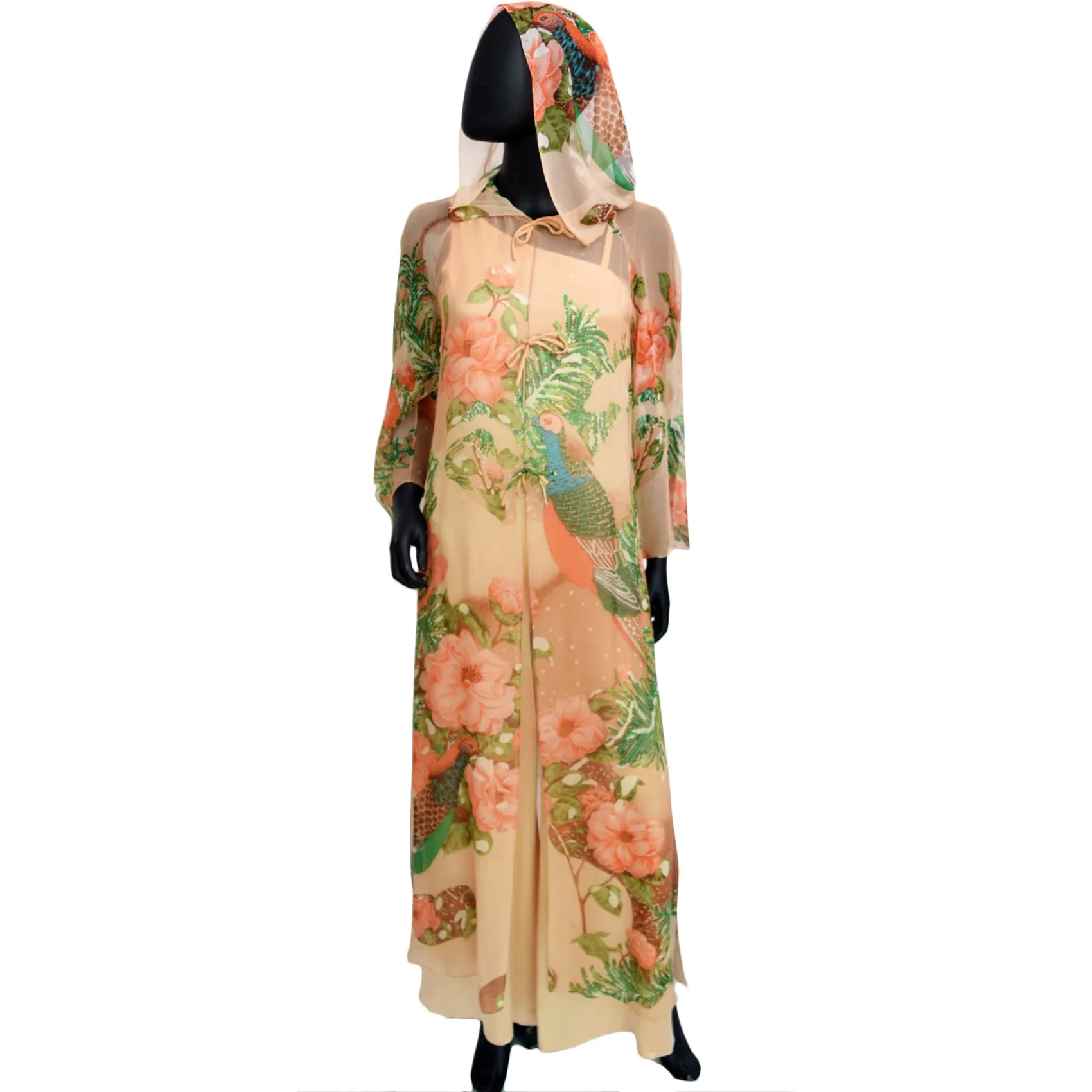 1970s Hanae Mori Couture Silk Jumpsuit & Duster Set