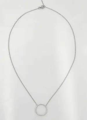 750 White Gold 3/4ct Diamond Circle Pendant Necklace from Nordstroms/Box/Reciept