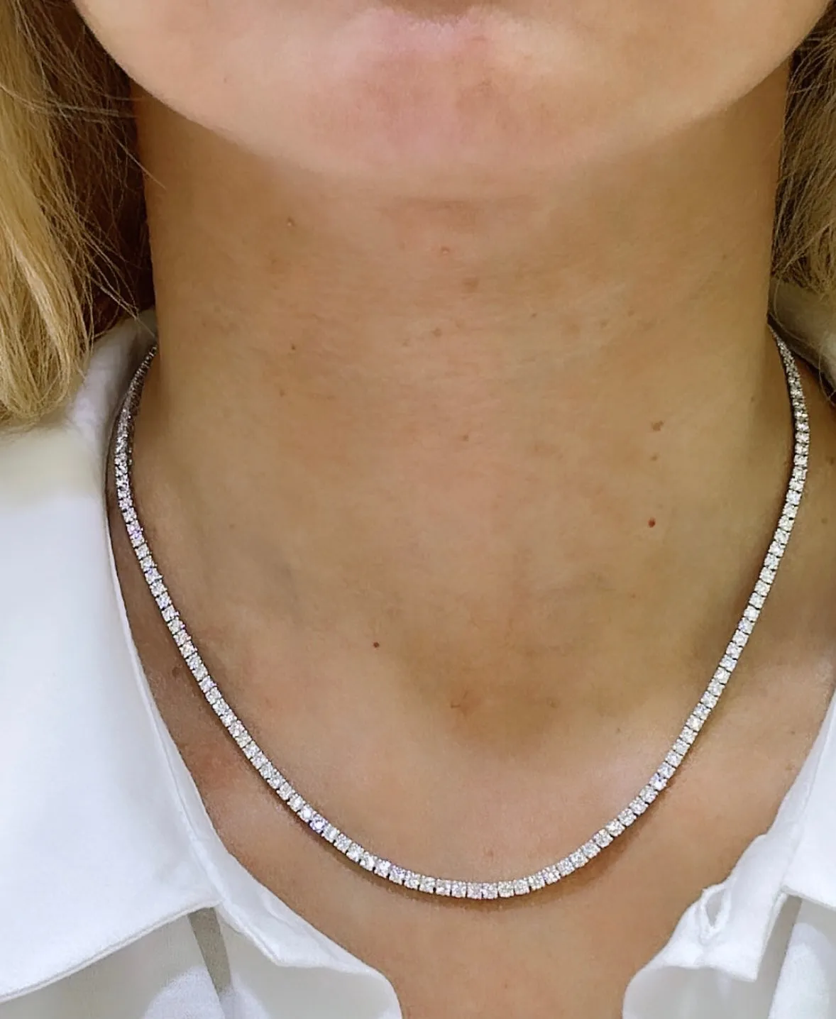8.37ct tw Diamond Riviera Line Tennis Necklace