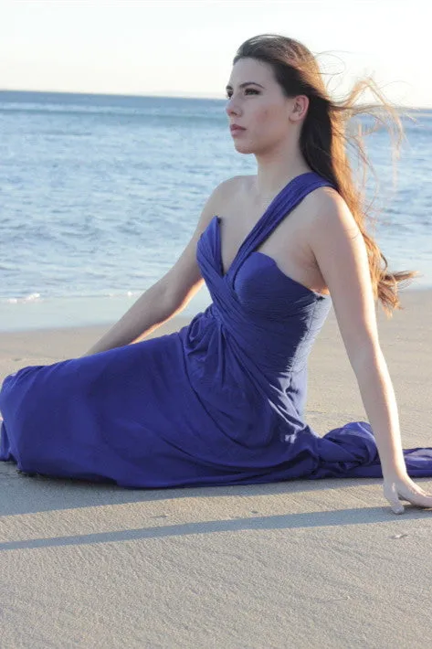 A-line Sweetheart One-shoulder Floor Length Tulle Evening Dress