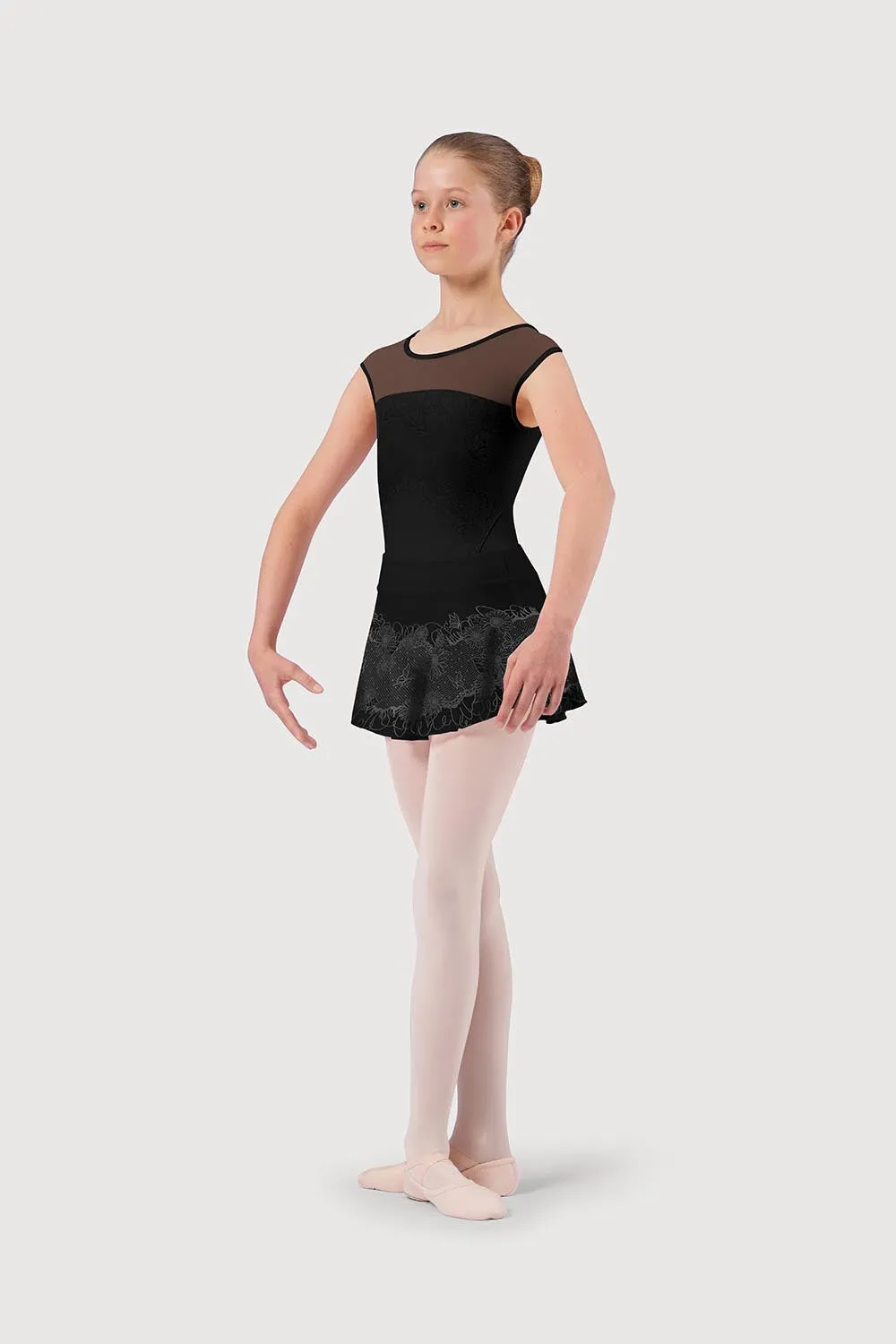 A54151G - Bloch Printed Lace Girls Pull On Skirt