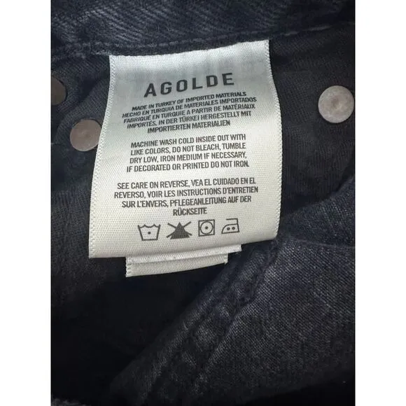 AGOLDE Black Distressed 90s Jeans Size 22‎