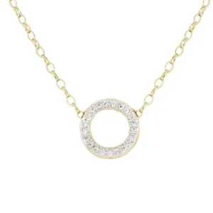 Aldrava Collection - Circle Pavé Necklace with Gold Chain
