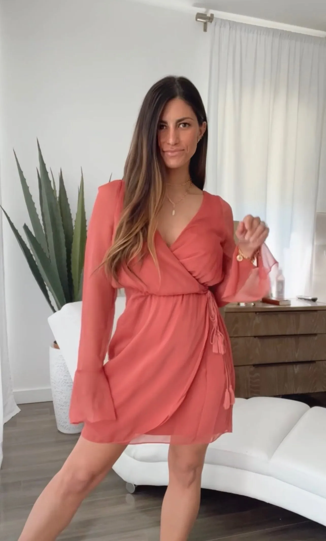 Aurea Sheer Wrap Dress by TJD // LAST ONE