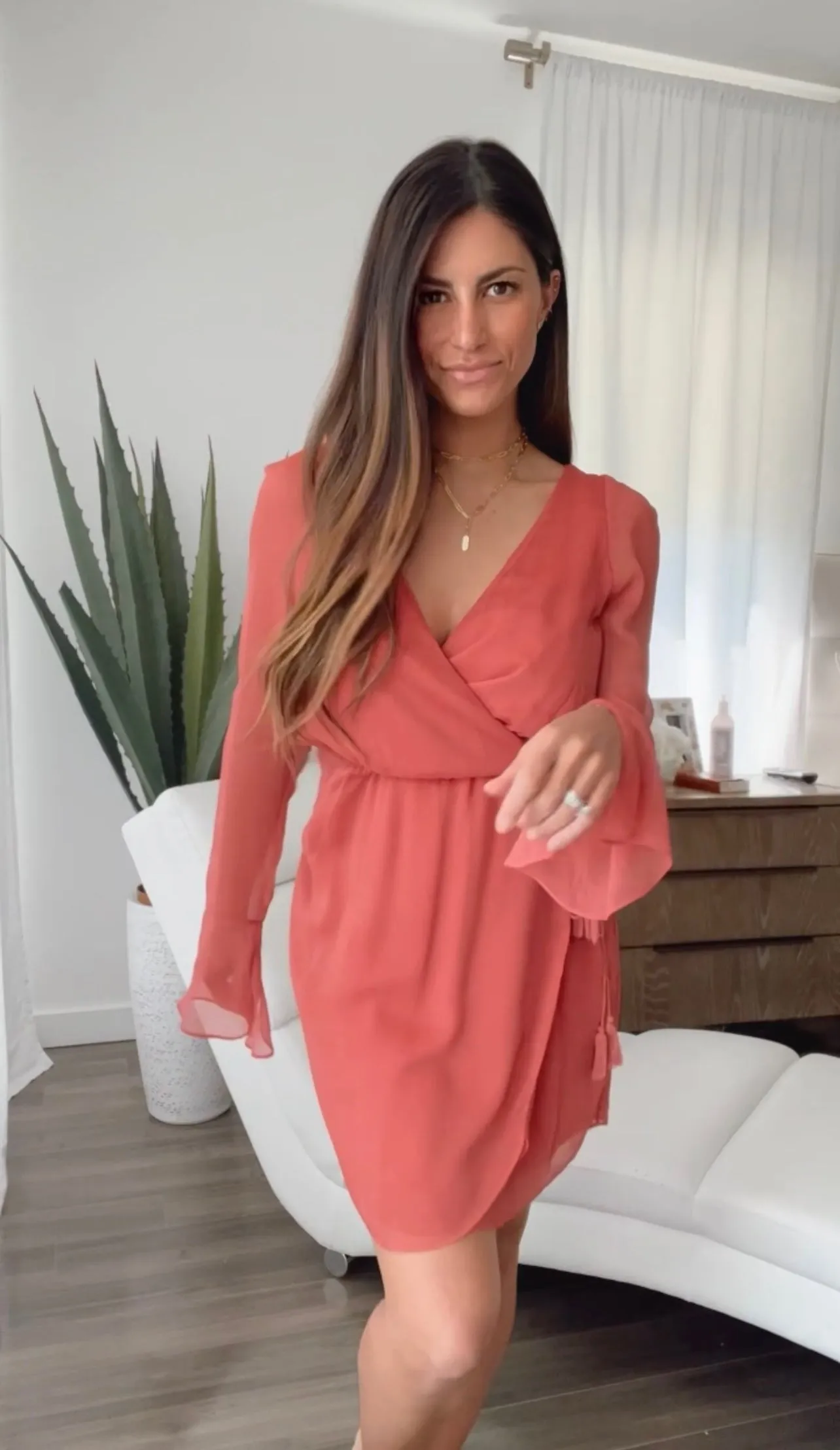 Aurea Sheer Wrap Dress by TJD // LAST ONE