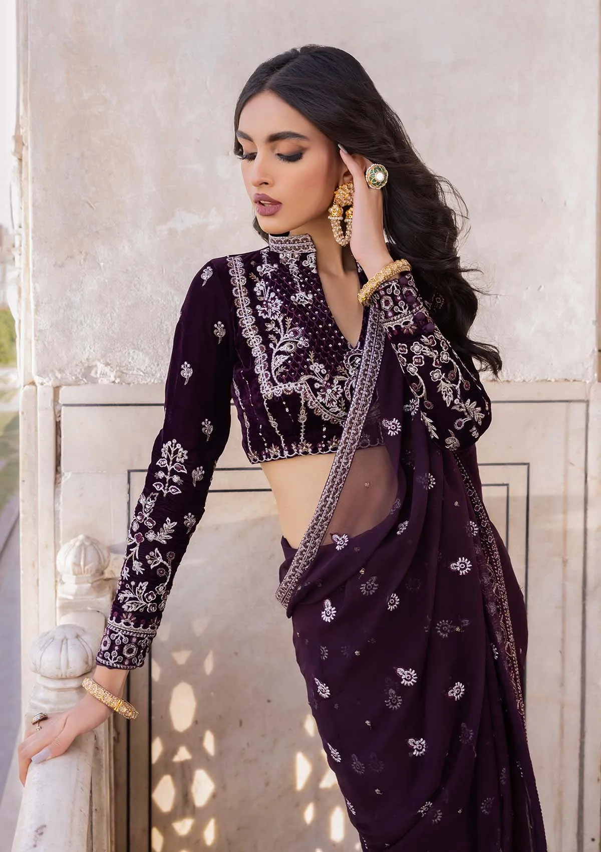 BAAGH - LOOK 07 | AIK Atelier Baagh Unstitched Velvet Winter Collection 2022 | Unstitched Embroidered Velvet Suits