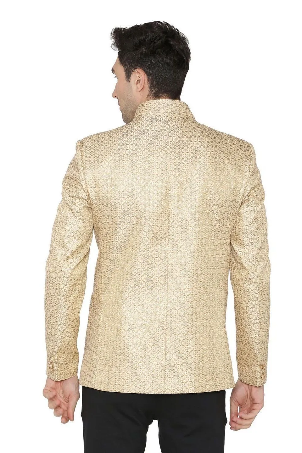 Banarasi Rayon Cotton Gold Bandhgala