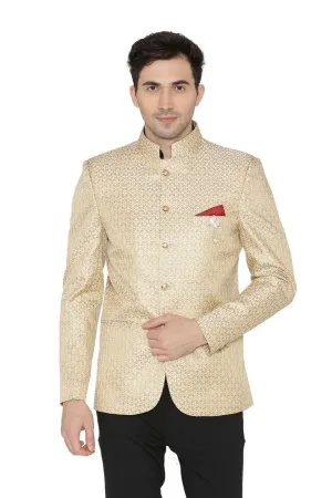 Banarasi Rayon Cotton Gold Bandhgala