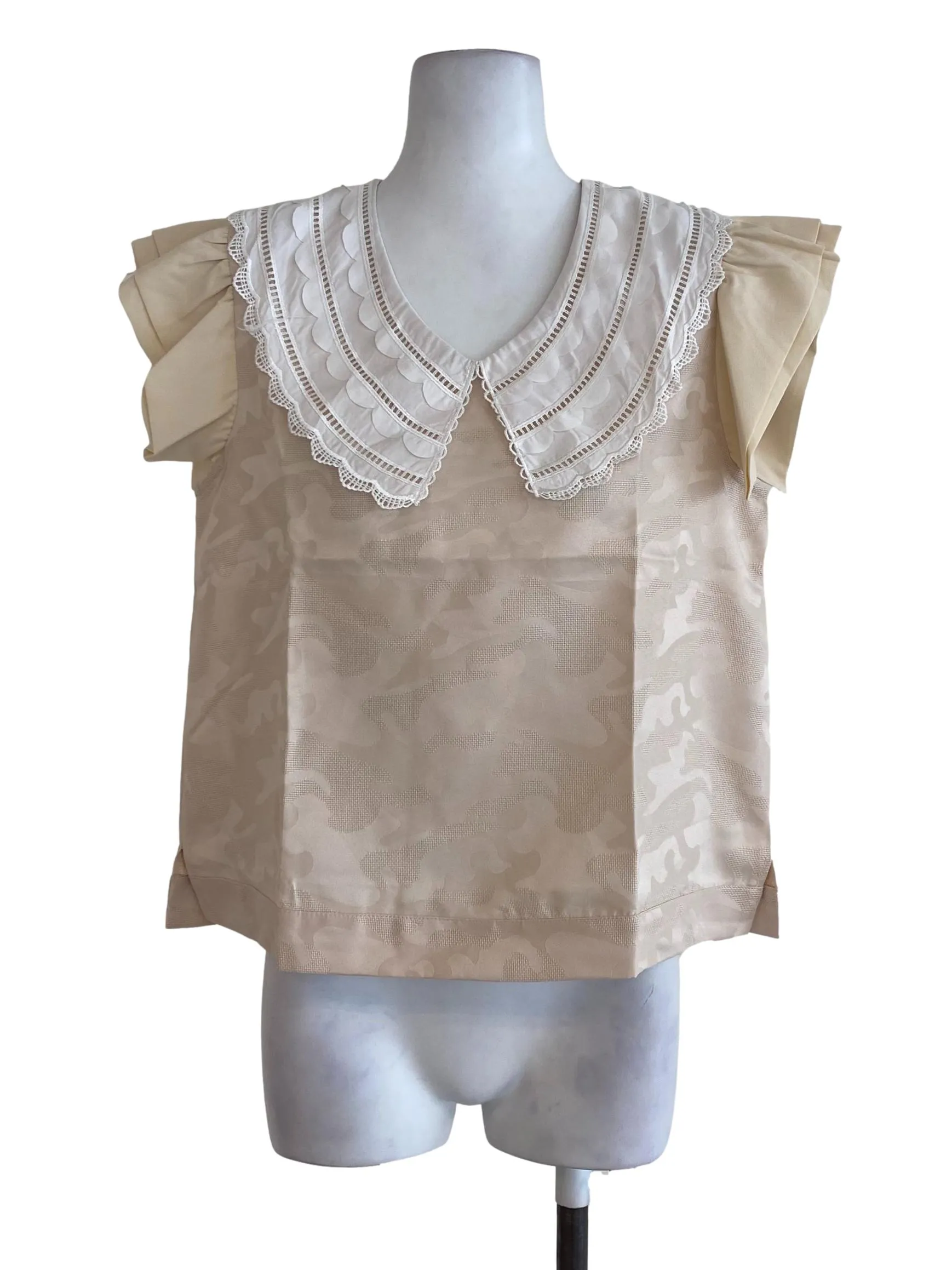 Beige Abstract Top