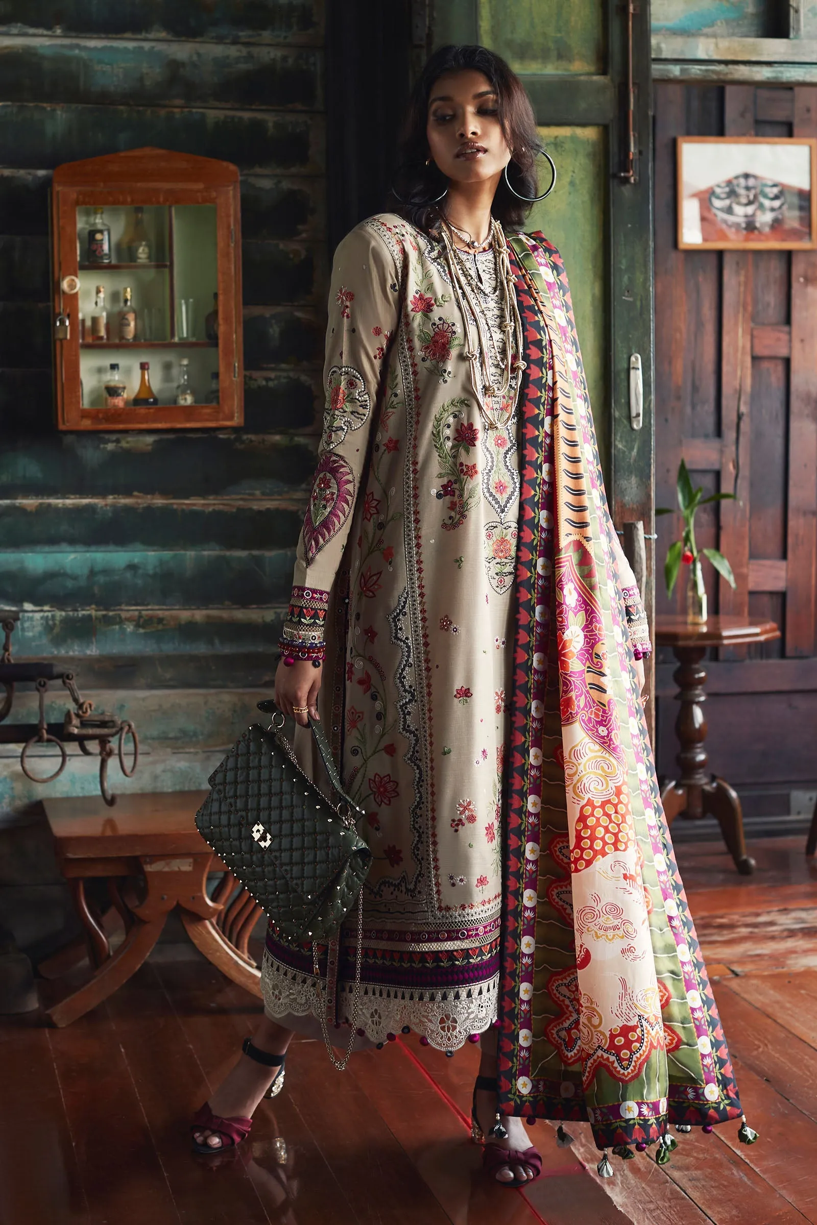 BERINA (EW22-09) | Elan Winter Embroidered Collection | Unstitched Slub Khaddar Suits