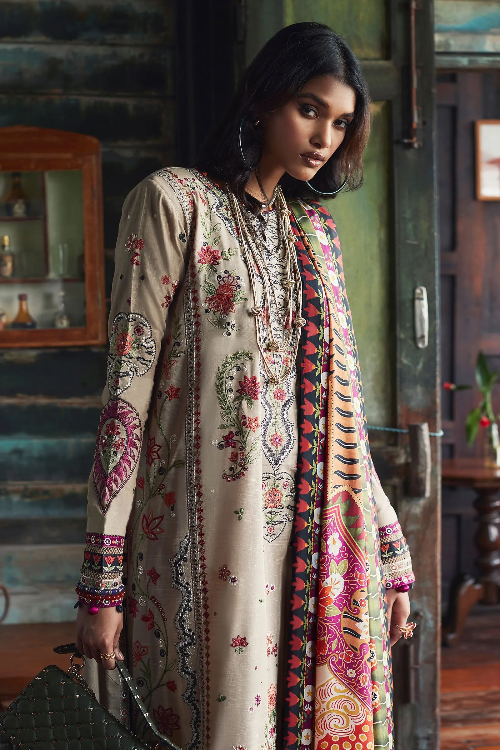 BERINA (EW22-09) | Elan Winter Embroidered Collection | Unstitched Slub Khaddar Suits