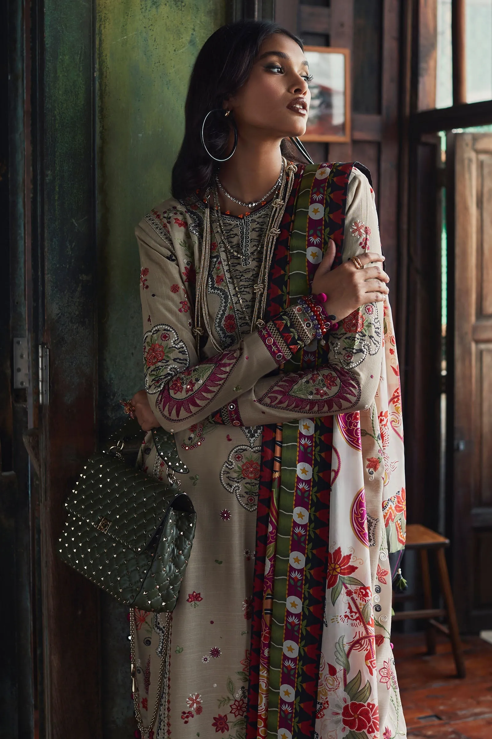 BERINA (EW22-09) | Elan Winter Embroidered Collection | Unstitched Slub Khaddar Suits