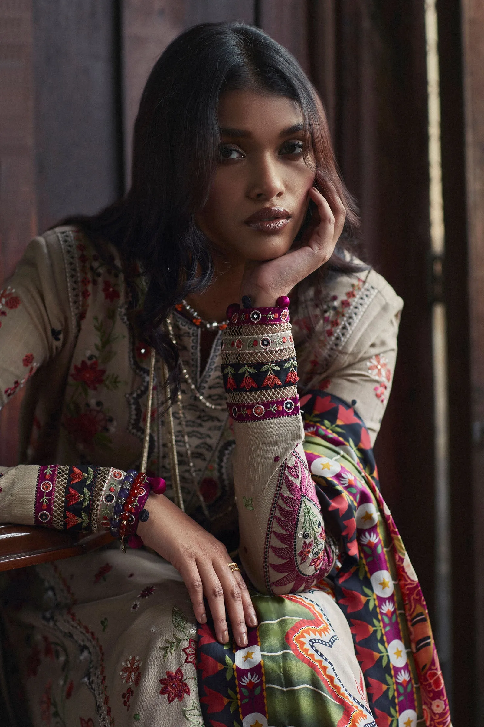 BERINA (EW22-09) | Elan Winter Embroidered Collection | Unstitched Slub Khaddar Suits