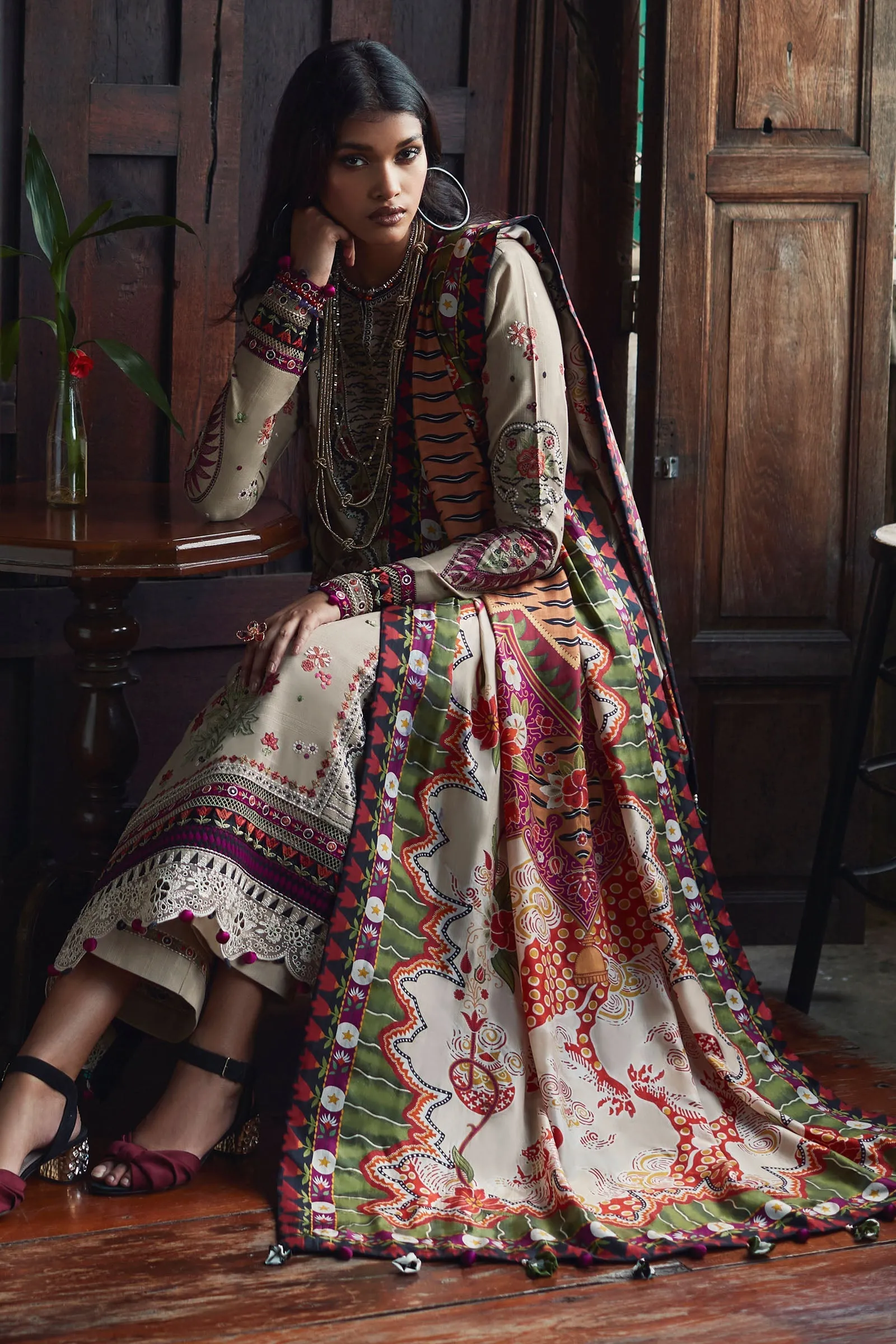BERINA (EW22-09) | Elan Winter Embroidered Collection | Unstitched Slub Khaddar Suits