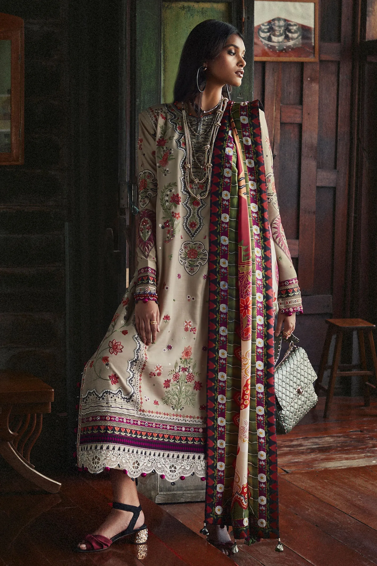 BERINA (EW22-09) | Elan Winter Embroidered Collection | Unstitched Slub Khaddar Suits