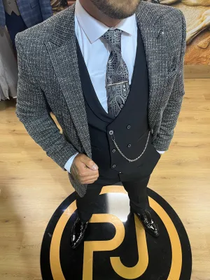 Berrugi - Black/White 3 Piece Suit