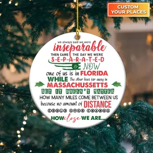 Bestie Long Distance Relationship Gift Someday We're gonna live In Same Place Personalized Circle Ornament Christmas Gift For Bestie