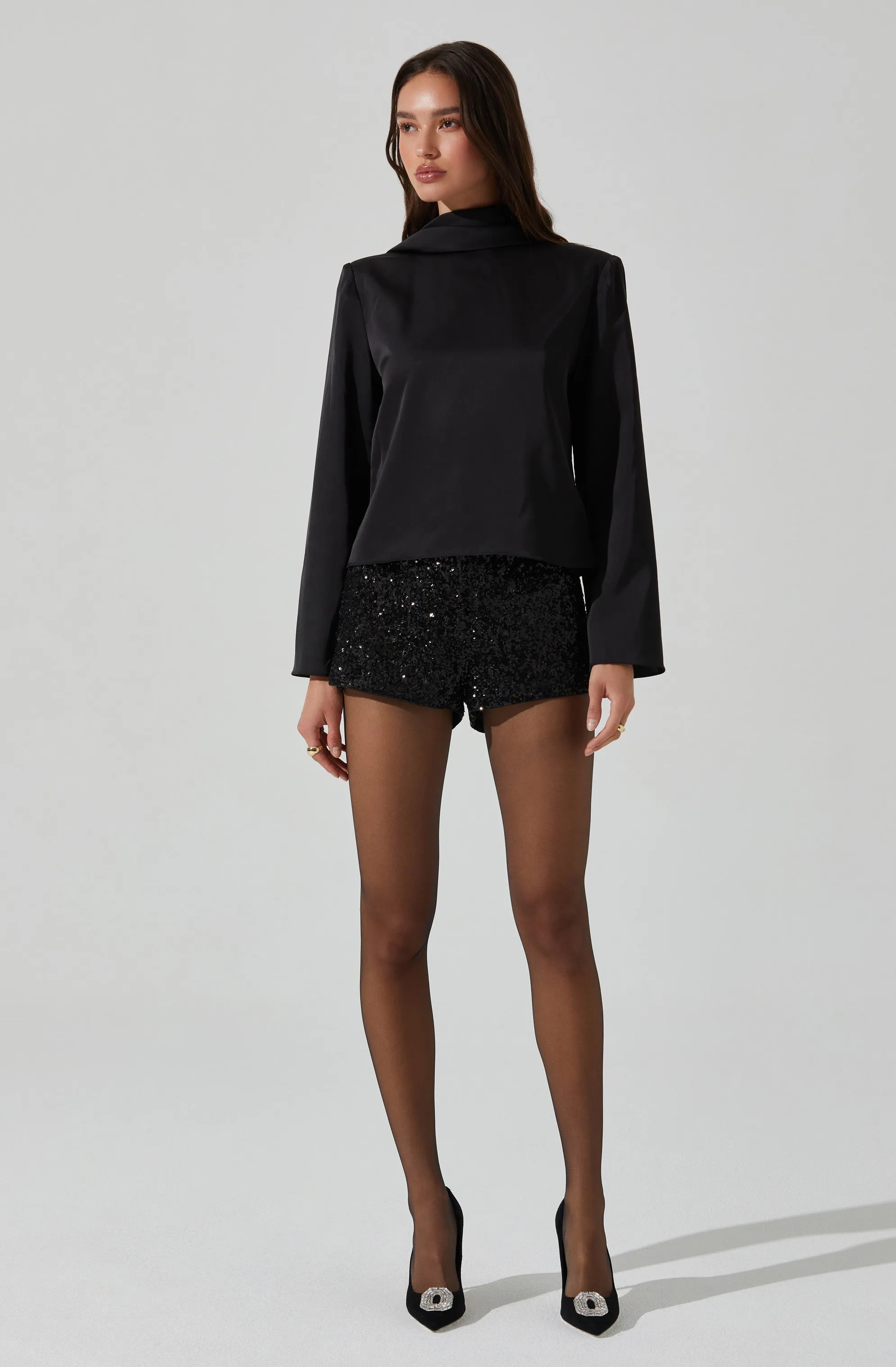 Bethwyn Satin Cowl Back Top