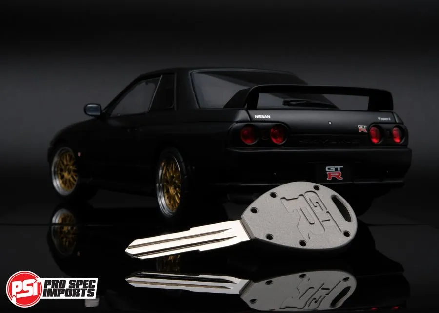 Billet Titanium R32 / R33 Skyline GTR Key Blank - Satin Frost