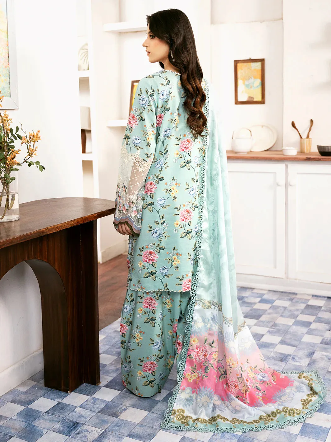Bin Ilyas Multi Digital Printed Lawn Unstitched Collection Noura 71 A