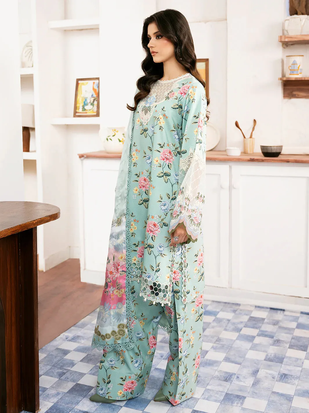 Bin Ilyas Multi Digital Printed Lawn Unstitched Collection Noura 71 A