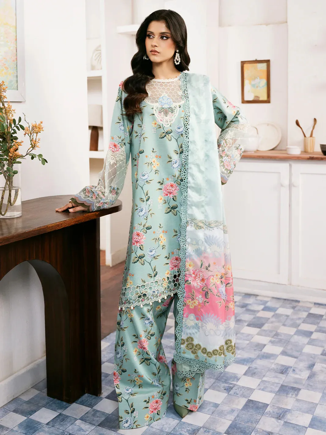 Bin Ilyas Multi Digital Printed Lawn Unstitched Collection Noura 71 A