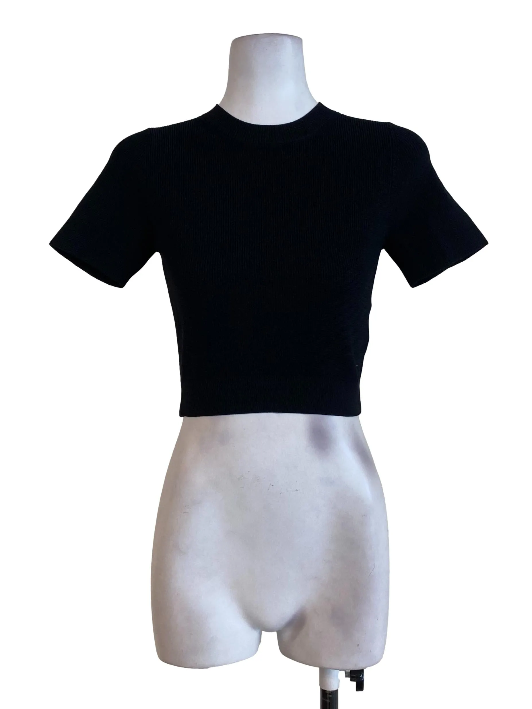 Black Knitted Round Neck Top LB