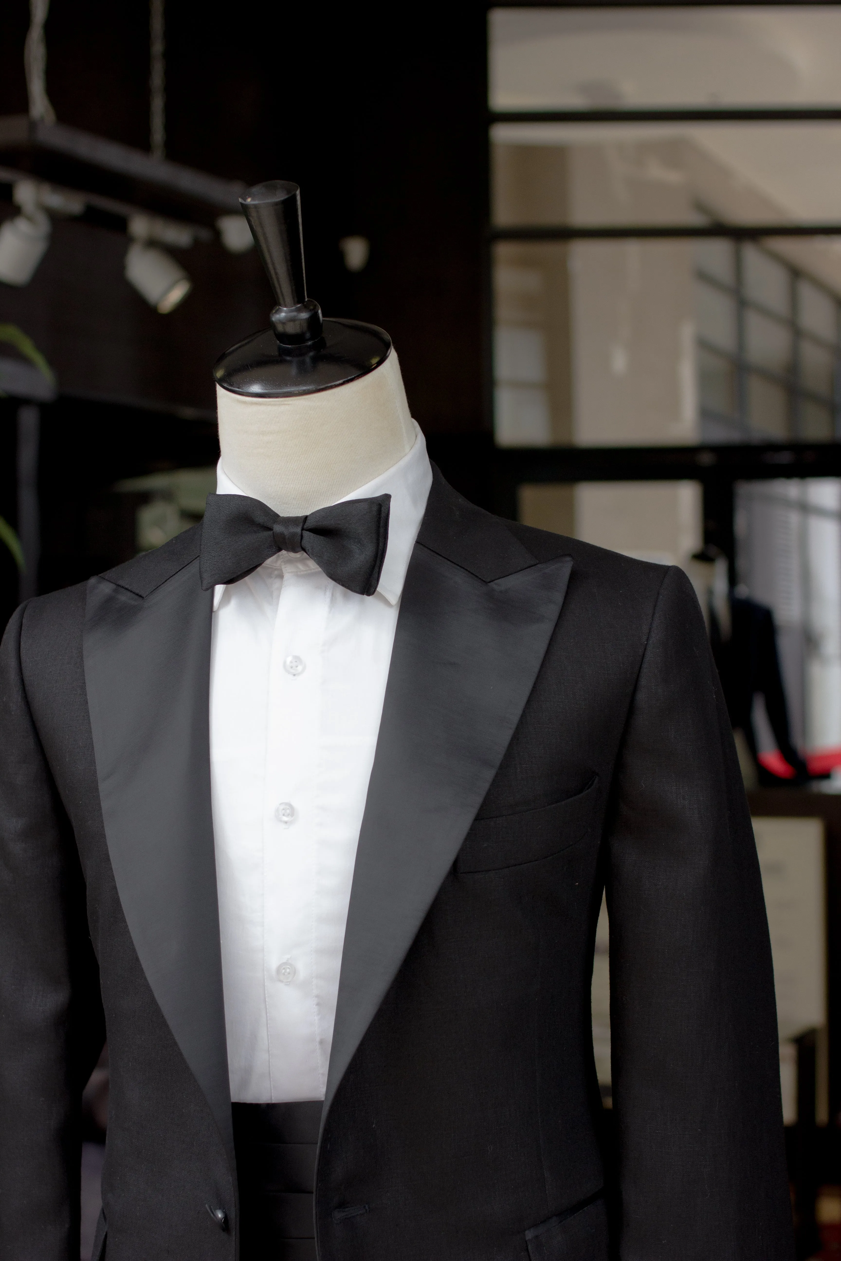 Black Satin Self Tie